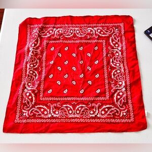 Classic Red Paisley Bandana Scarf